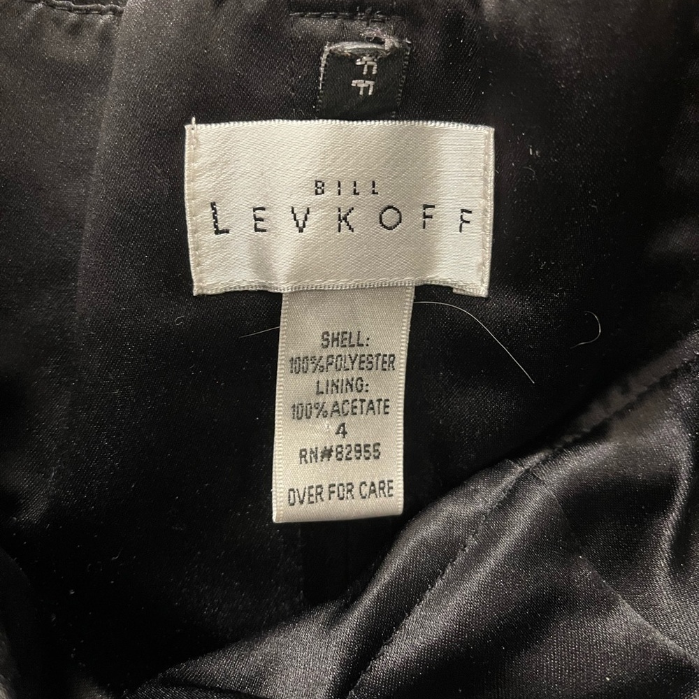 Bill Levkoff Black Satin Tube Top